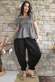 Nonni Gingham Bandeau Cami Black